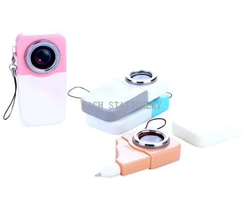 Stylo en plastique en forme d'appareil photo Kawaii
