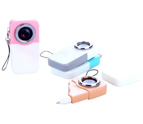 Stylo en plastique en forme d'appareil photo Kawaii